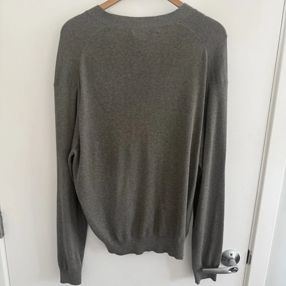 NWT Polo Ralph Lauren Mens the Pima Cotton Sweater XL Grey Button Up Pony Logo